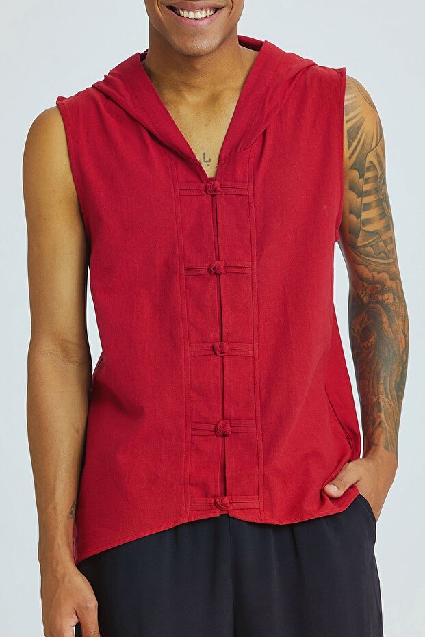 Kapüşonlu Gömlek Kırmızı - 5