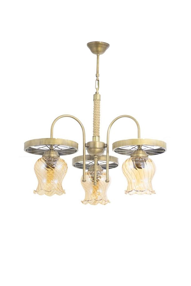 Spor Modern Rustik Retro Üçlü Model Teker Sarkıt Avize - 1