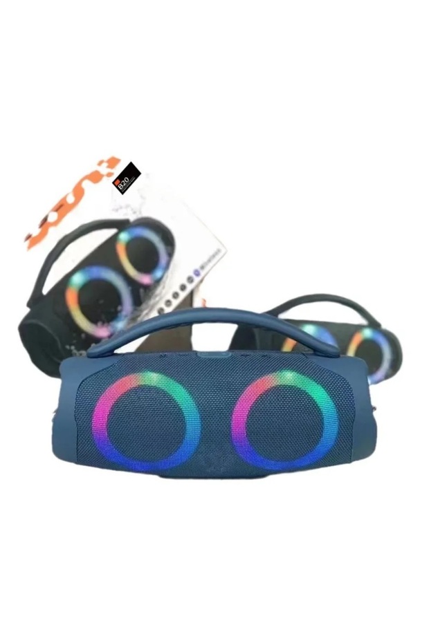 B20 BLUETOOTH SPEAKER ŞARJLI TAŞINABİLİR LED IŞIKLI KABLOSUZ HOPARLÖR SD KART USB AUX GİRİŞLİ - 2