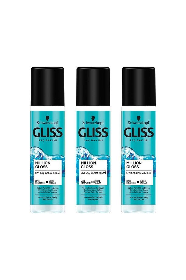 Million Gloss Yoğun Parlaklık Veren Durulanmayan Sıvı Saç Kremi 200 ml X 3 Adet - 2