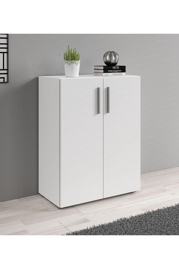 Beyaz Ayakkabılık, Çok Amaçlı Dolap, %100 Mdf Ayakkabı Dolabı, Kapaklı Ayakkabılık - 1