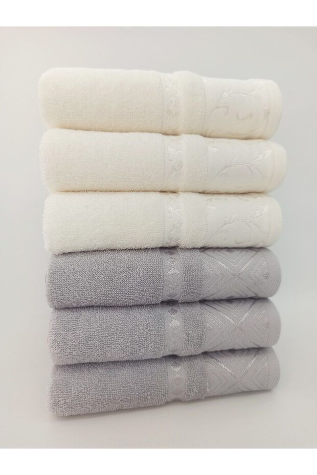 Serene Towel 6 pcs- Gray Cream