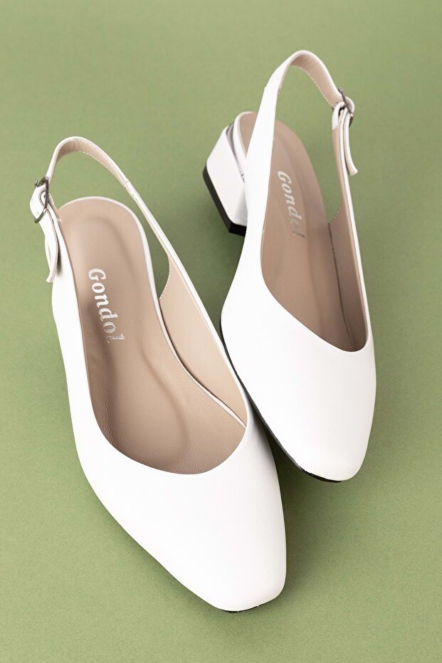 Genuine Leather Short Heeled Shoes Vdt.08
