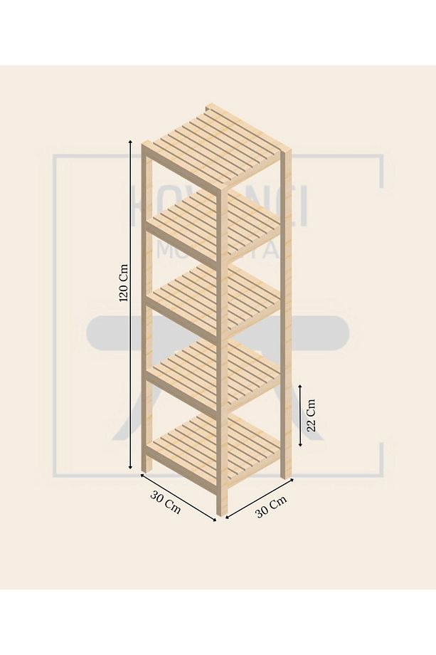 Ahşap 5 Raflı Organizer - 5
