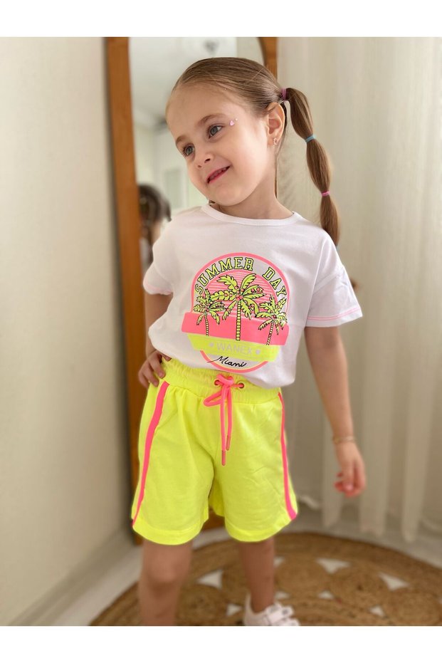 Girls' Cropped Shorts Two-Piece Set