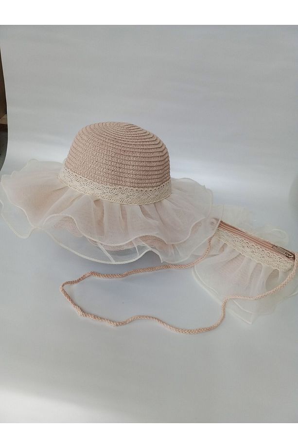 MiumiuKids Kore Tarzı Çocuk Hasır şapka Seti - 1