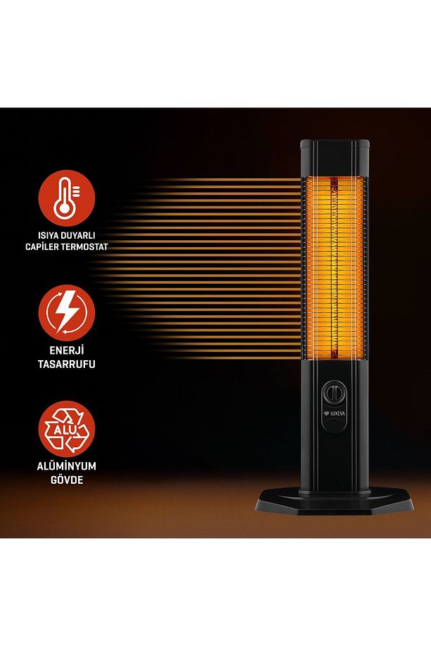 Lxv2000 Siyah Dikey Elektrikli Karbon Isıtıcı Kule Tipi Infrared Isıtıcı - 4