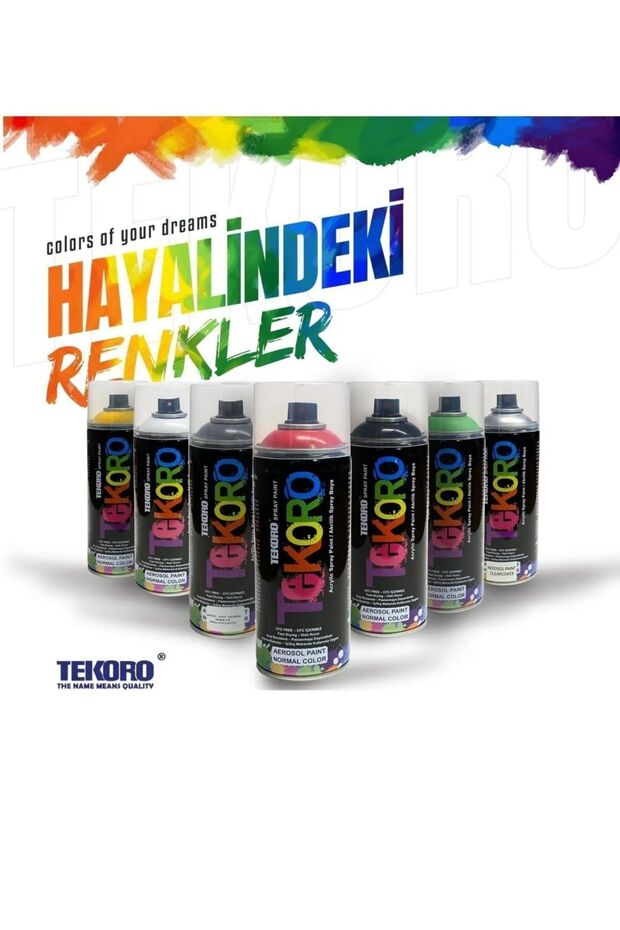 Pütür Siyah - Profesyonel Floresan Renkler Sprey Boya 400 ml - 6