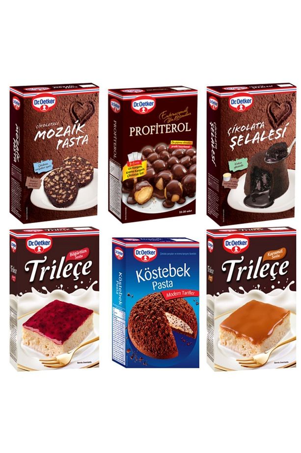 Mozaik Profiterol Çikolata Şelalesi Köstebek Pasta Böğürtlenli Ve Karamelli Trileçe Paket - 1