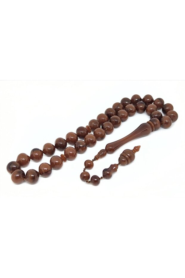 Amber Simile 10 mm Systematic Prayer Beads Light Kuka Color
