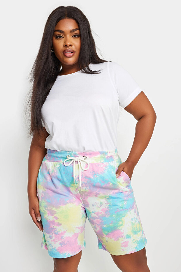 Plus Size Batik Patterned Shorts with Pockets and Drawstring Waist 303208 - 2
