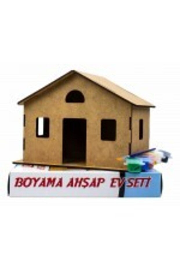 Boyama Ahşap Klasik Ev Seti - 2