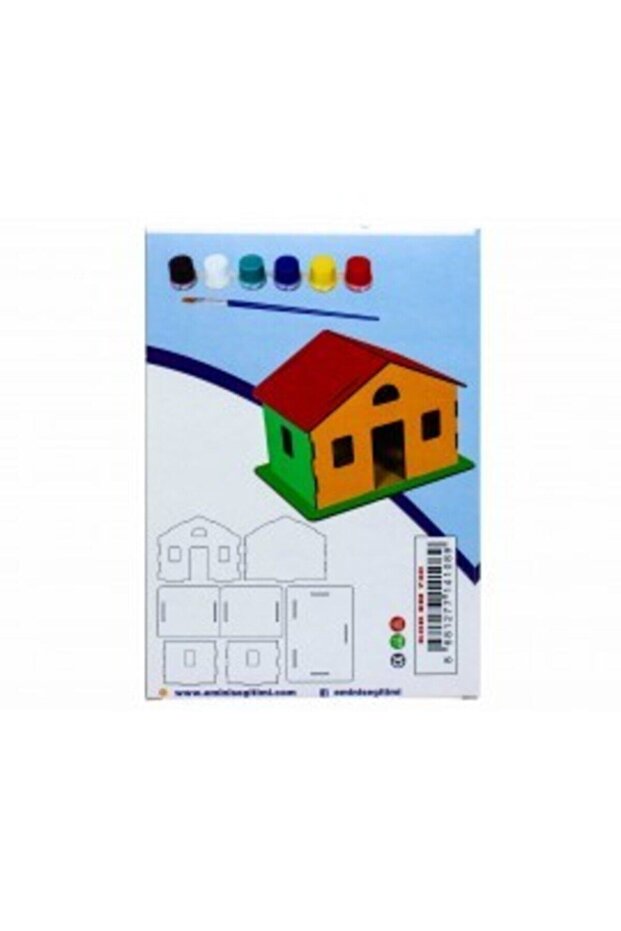 Boyama Ahşap Klasik Ev Seti - 6