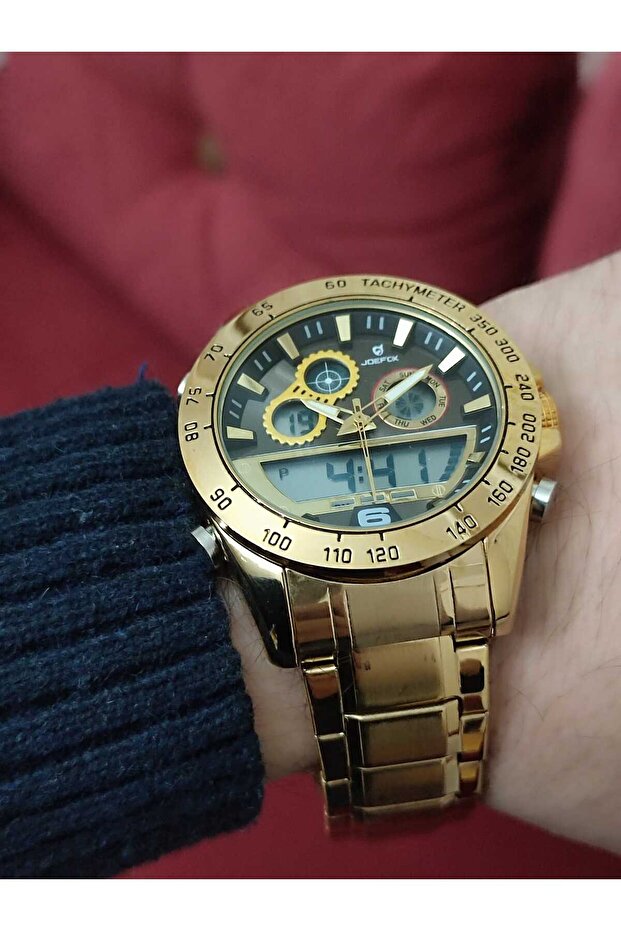 Erkek Kol Saati Dijital Analog Çelik Kordonlu 1553 - 4