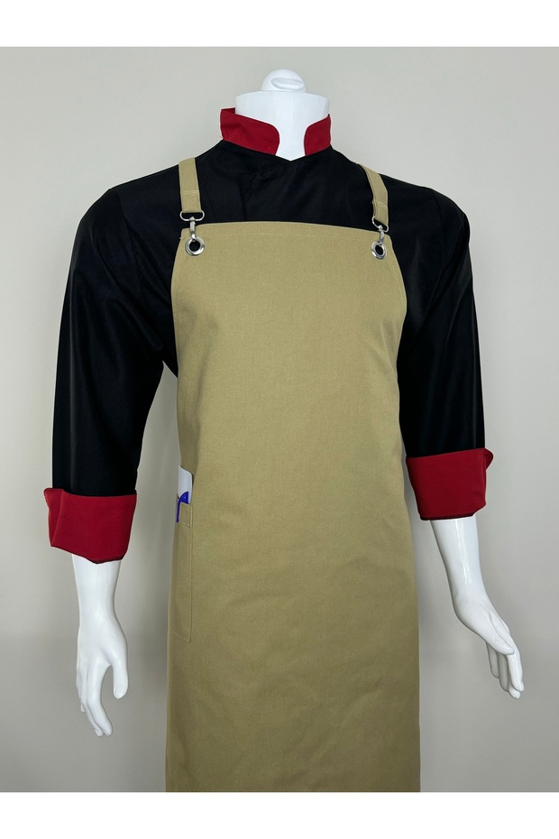 Halterneck Kitchen Apron Master Chef Barista Apron Cafe Restaurant Chef Waiter Cook (cream Beige)