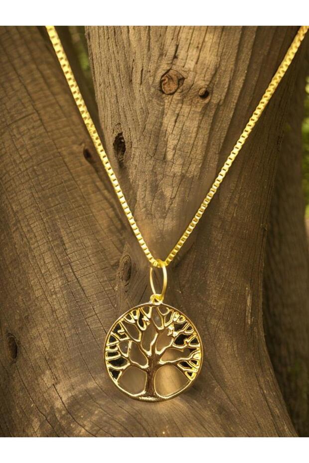 Kolye Altın Renk Hayat Ağacı Kolye Kaliteli Popüler - 1
