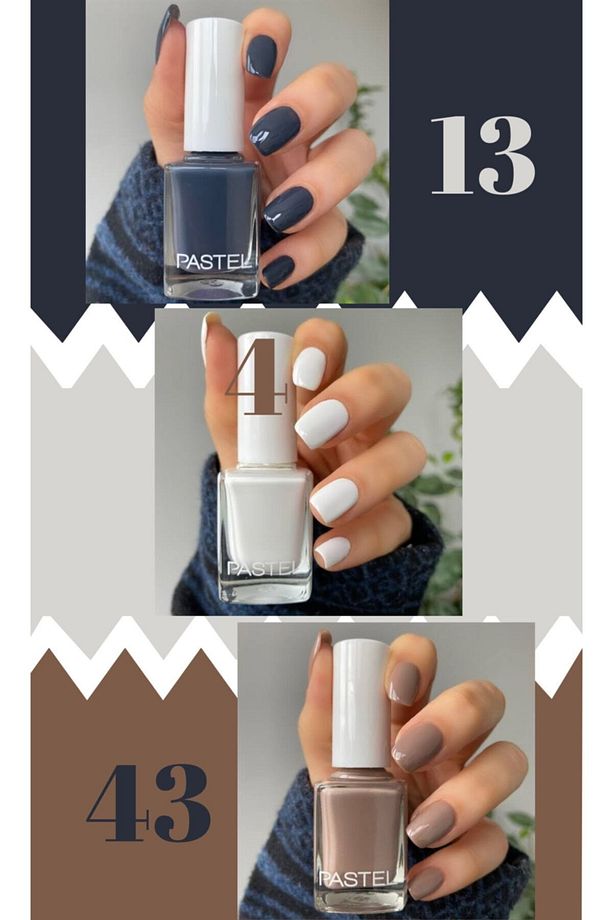 3’lü Set Oje 13 - Oje 04 - Oje 43 Nail Polish Kış Renkleri Kadın Kozmetik - 1