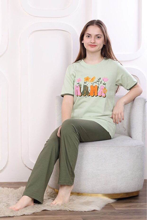 Young Girl Figured Short Sleeve Pajama Set