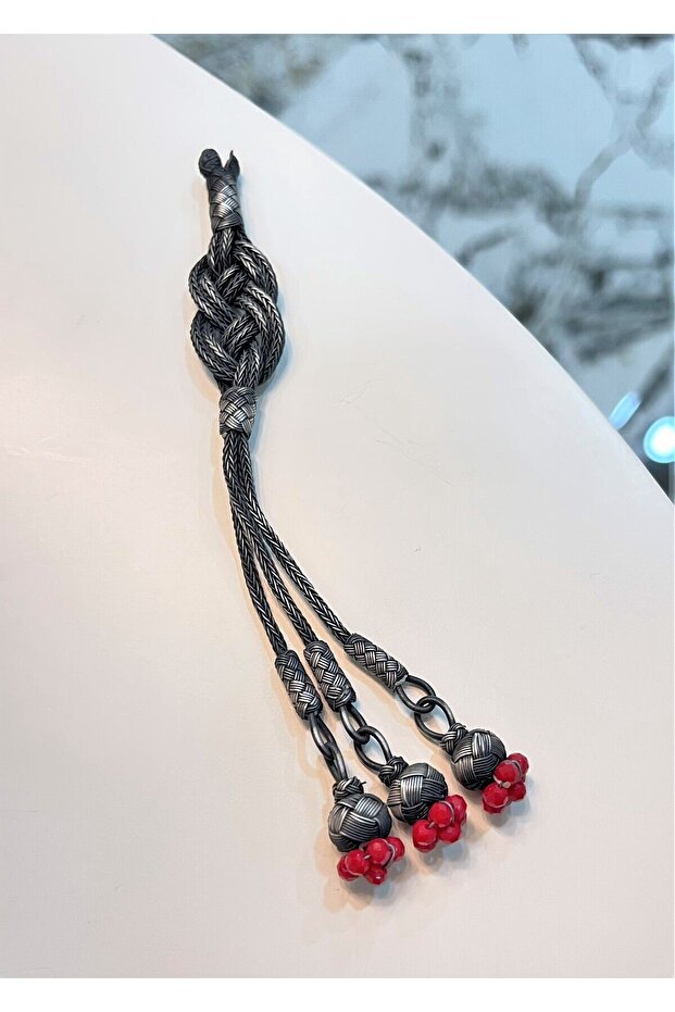 Oxidized Silver Kazaziye Tassel with Infinity Motif Suitable for All Rosaries