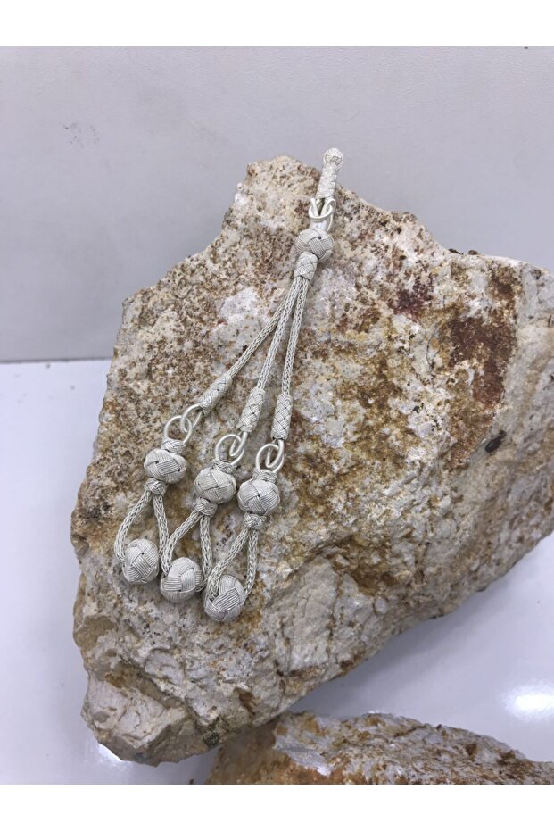 Triple Silver Tassel Ball Dangle
