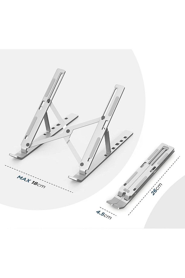 Alüminyum Ayarlı Laptop Macbook Uyumlu Notebook Yükseltici Tutucu Stand - 3