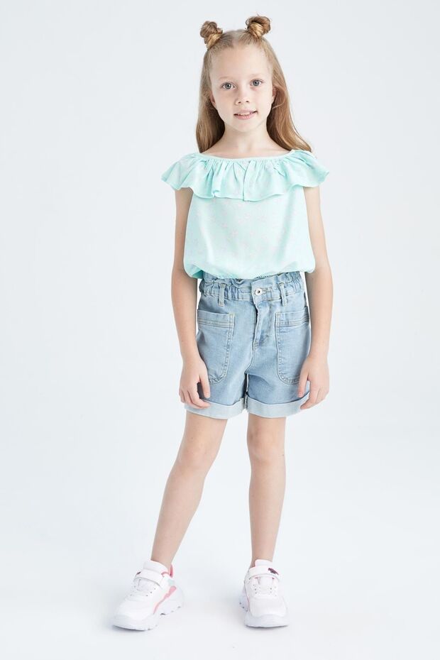 Girl's Floral Short Sleeve Poplin Blouse W8821A622Sm