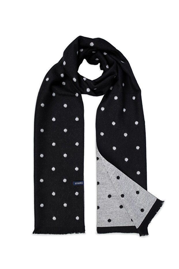 Siyah Desenli Atkı - 2