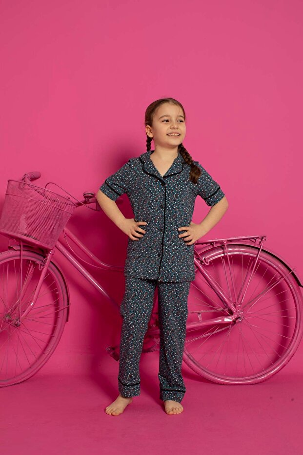 Buttoned Cotton Lycra Pajama Set - 2