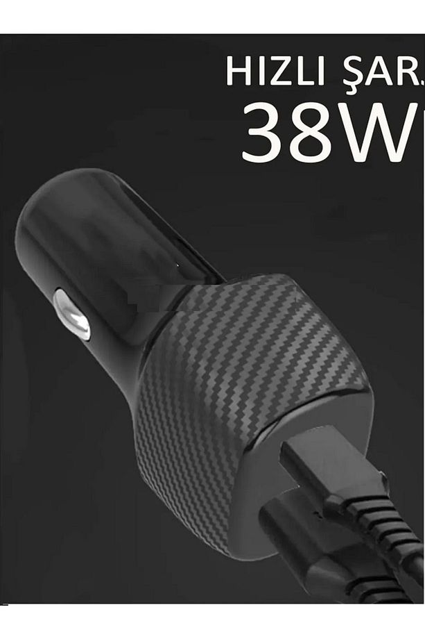 3.0 Qualcomm 2 Usb Hızlı Araç Şarjı 38 watt Hızlı şarj usb usb-c girişli Çakmaklık Oto Şarj Başlığı - 5