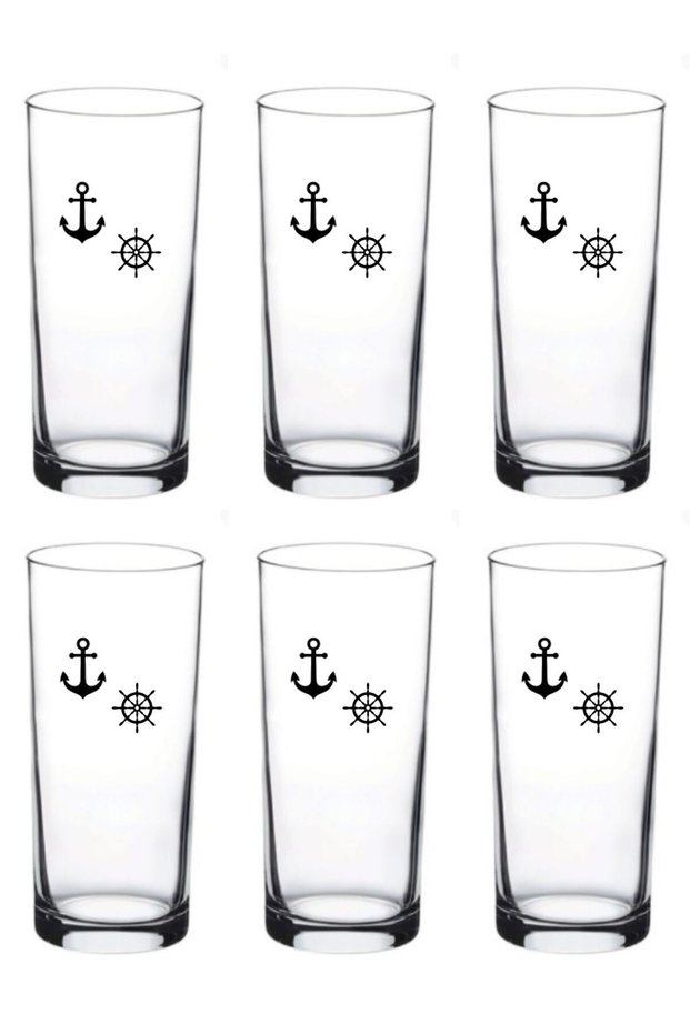 Set of 6 Marine Series Printed Rack Cups