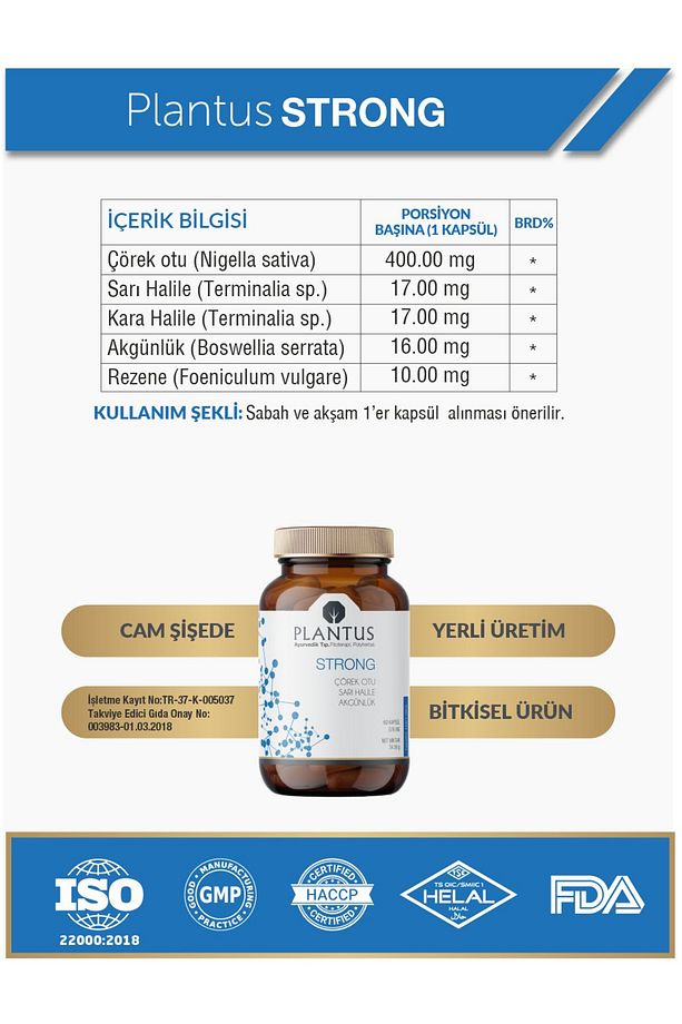 Strong Çörekotu, Sarı Halile, Akgünlük Ekstraktı Bitkisel Kapsül- Bağışıklık Sistemine Destek - 4
