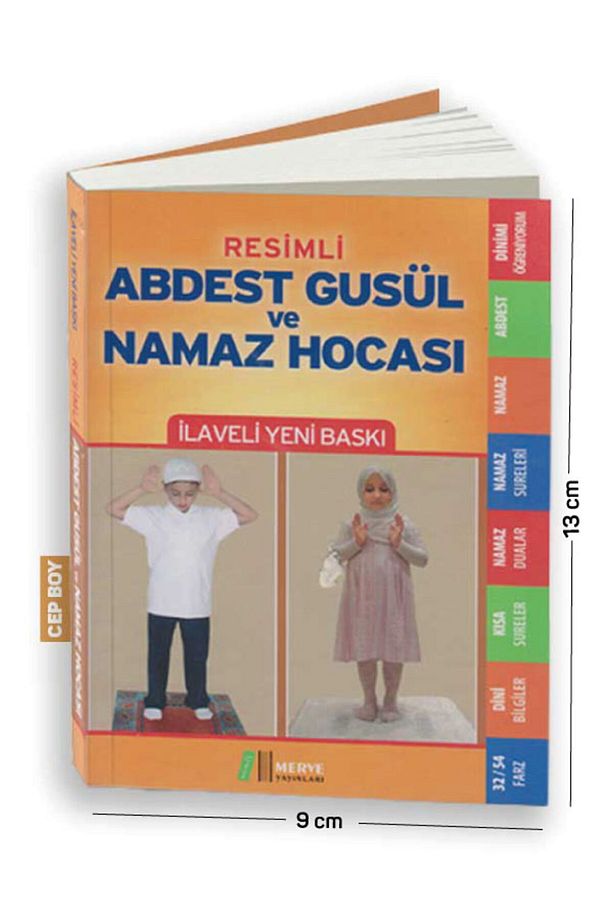 Resimli Abdest Gusül Ve Namaz Hocası 160 Sayfa Cep Boy - 1