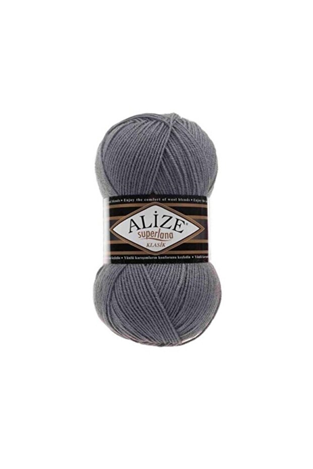Superlana Classic 5-Piece Hand Knitting Yarn 87 Charcoal Gray