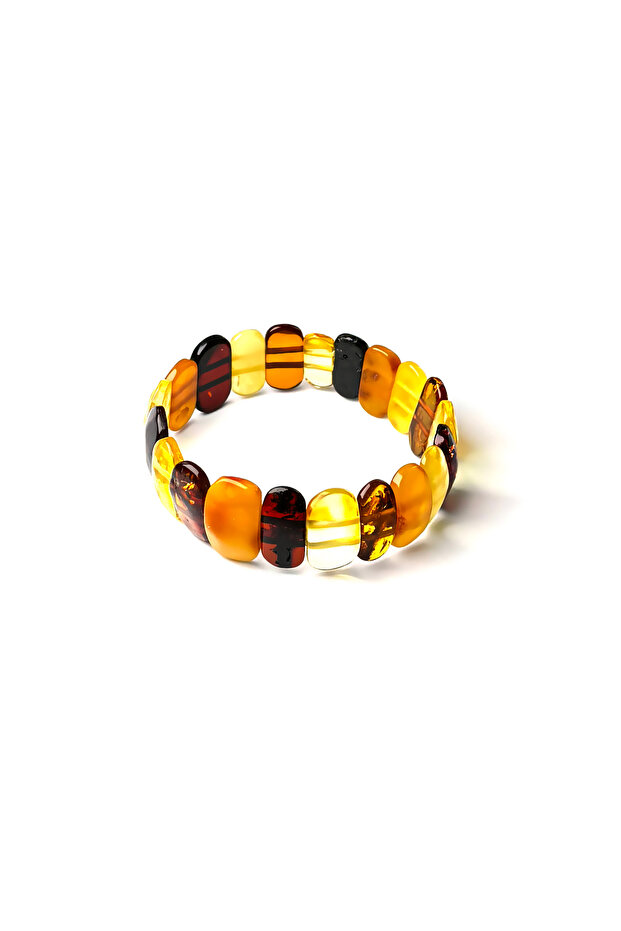 Brown Milk Honey Model Drop Amber Bracelet Flexible Cord, Certified