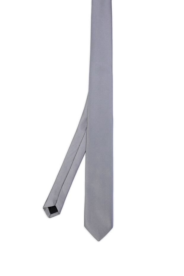 Gri Düz Klasik Micro Kravat - 2