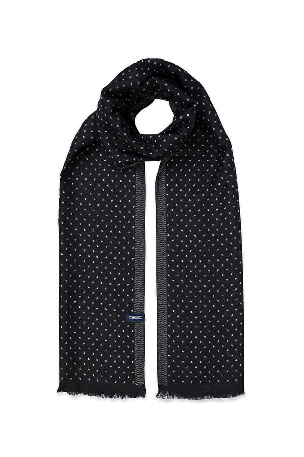 Brown Colored Black Scarf - 1 Patterned - 1