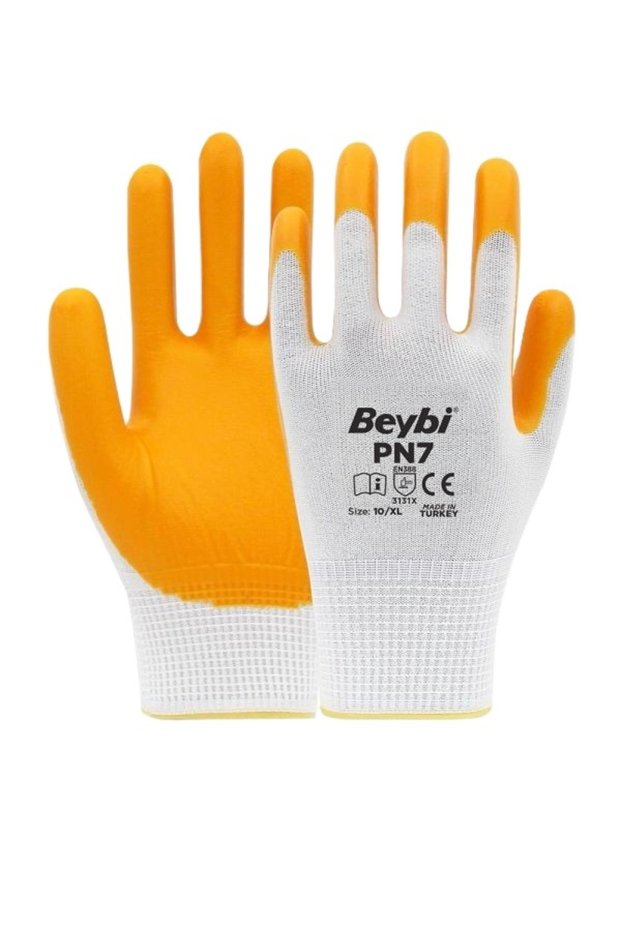 BEYBİ Pn7 Polyester Örme Nitril İş Eldiveni 15 Çift