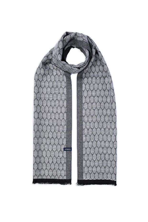 Gri  Desenli Atkı - 1