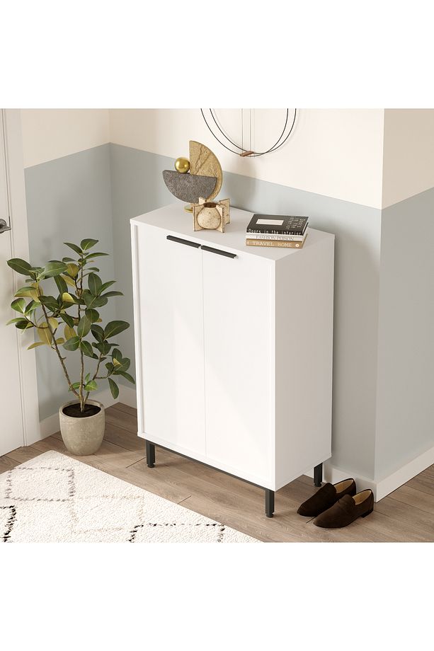 Sleek 72 cm Ayakkabılık Metal Ayaklı 5 Raflı Beyaz SK1-W - 2