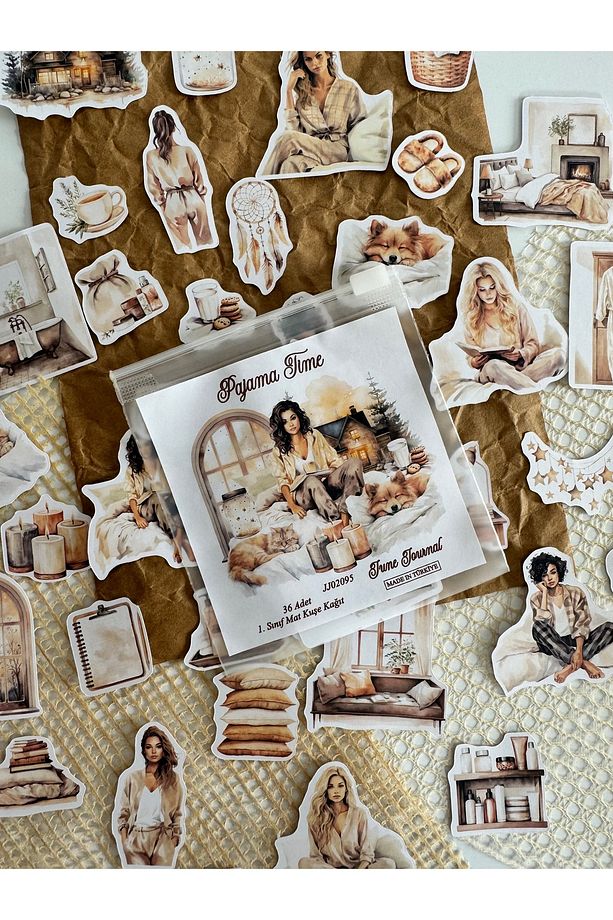 Pajama Time Dosyalı Sticker Seti (Bullet Journal Ve Ajandalar İçin İdealdir) - 1