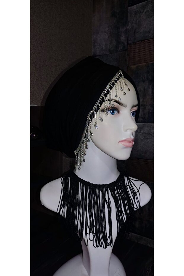 Siyah taşlı bone - 1