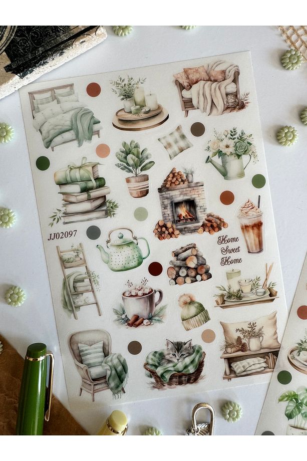 Home Sweet Home 2 Adet Sayfa Şeffaf Sticker Seti ( Bullet Journal Ve Ajandalar İçin İdealdir) - 3