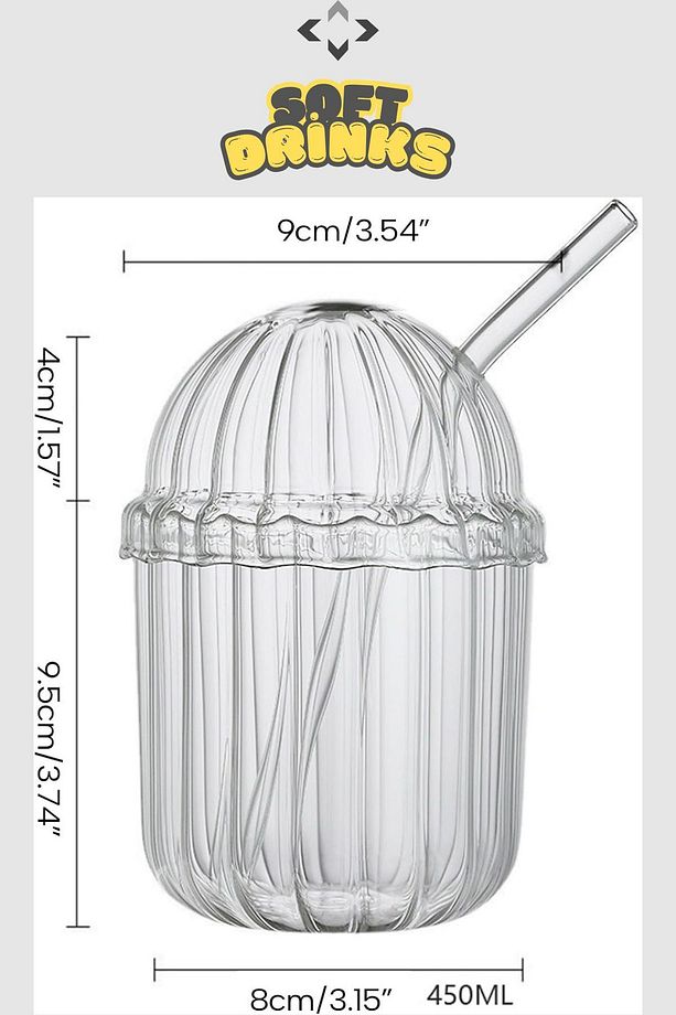 SOFT DRİNK 2'li Pipetli KRİSTAL MİKA Smoothie Bardağı İçecek-Meşrubat Bardağı CAM DEĞİLDİR - 4