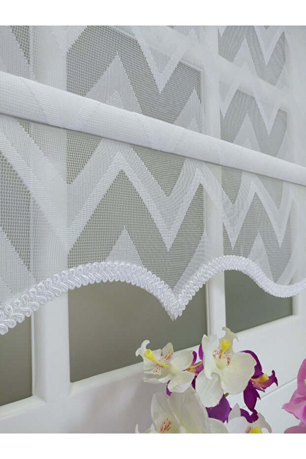 Çiftli Sistem Örme Zigzag Desenli  Stor Perde - 5