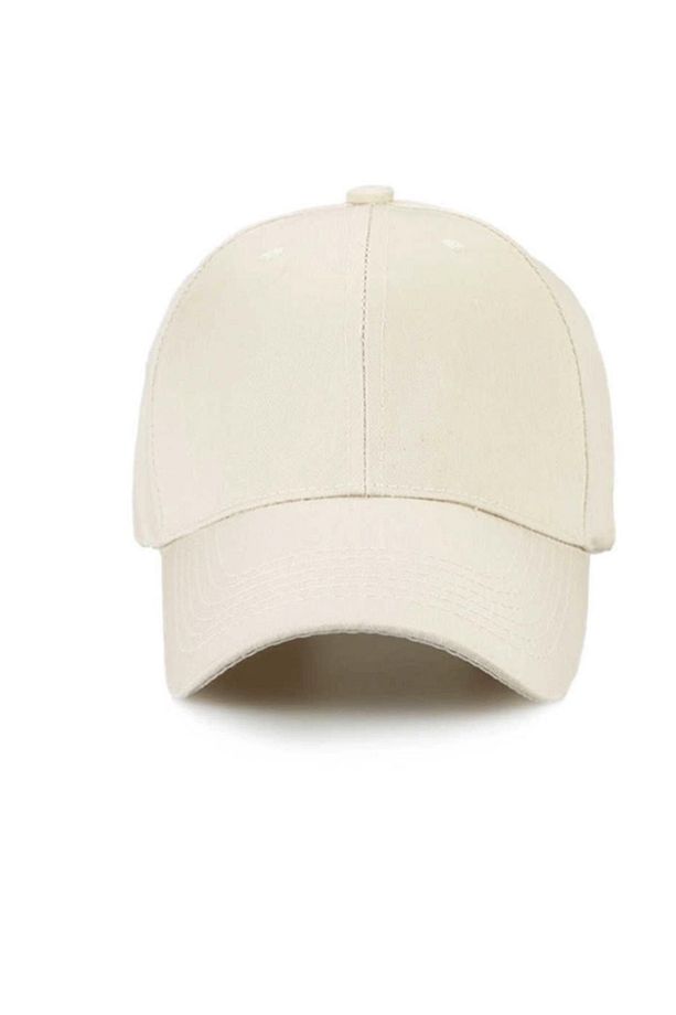 Unisex Ayarlanabilir Spor Bej-siyah Basic Kep Şapka 2'li Set - 4
