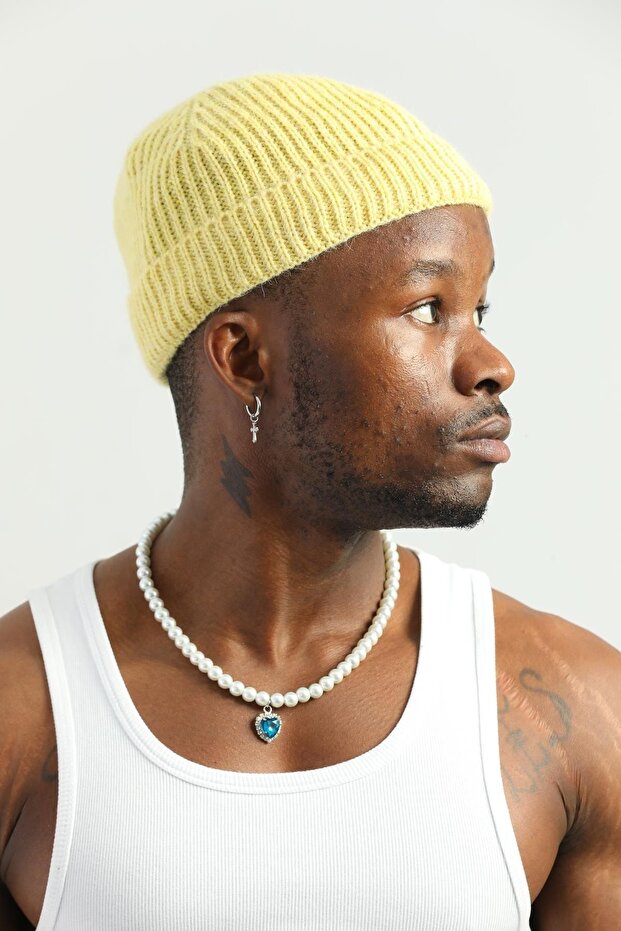 Yün Sarı Retro Bere - 4