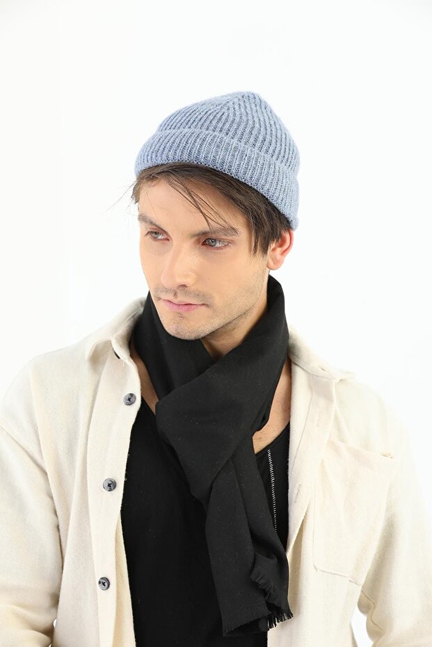 Yün Gri Retro Bere - 1