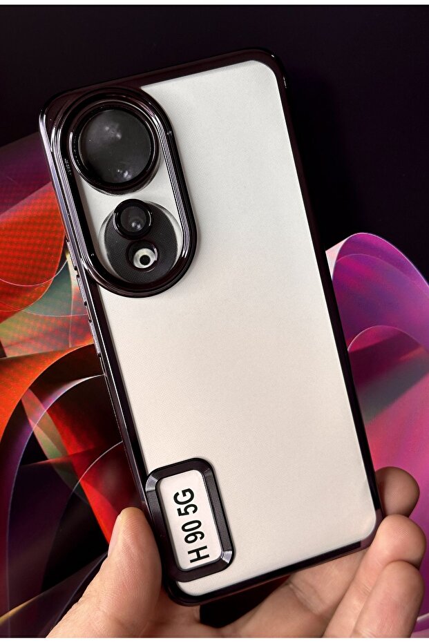 Honor 90 Case Camera Lens Protected Transparent Colorful Logo Showing Glossy Cover