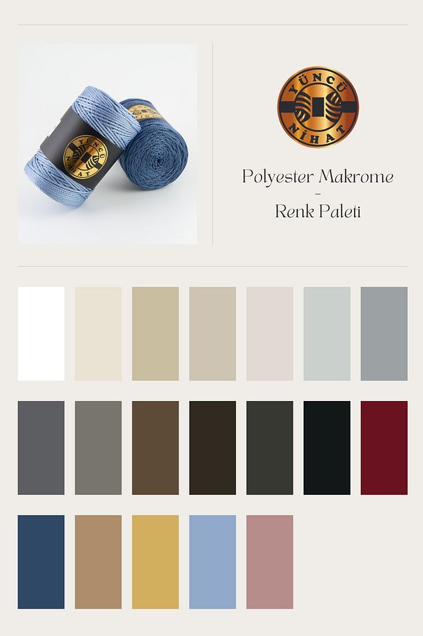 200 gr - 200 Mt - 2.5 Mm Beyaz (301) Polyester Makrome Ipi Çanta Ipi Supla Ipi Örgü Ipi - 5