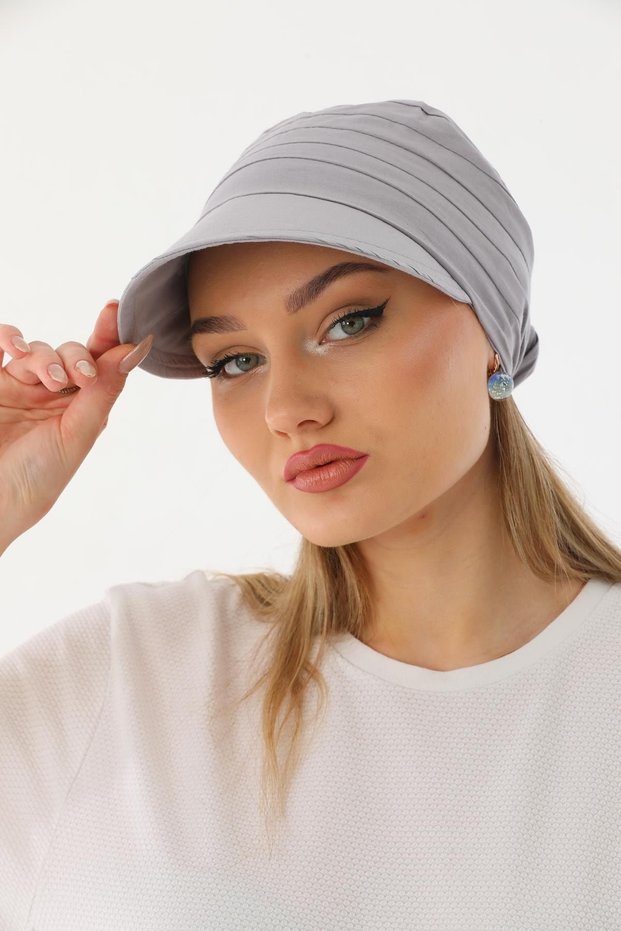 Safari Tie-Up Gray Shielded Bandana Visor